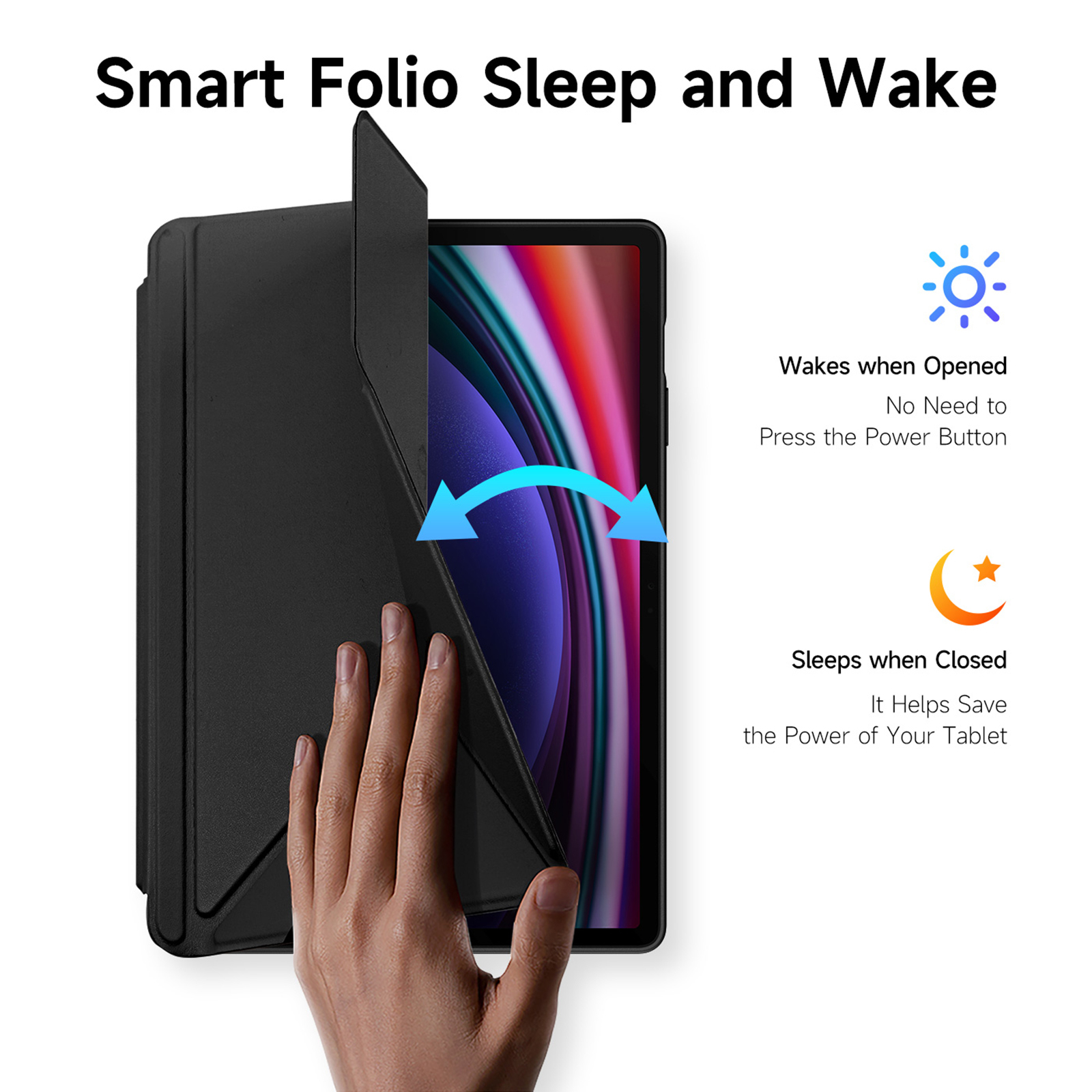 DUXDUCIS SAMSUNG TAB S9 PLUS/S9 FE PLUS MAGI SEREIS CASE BLACK MAGI0062 - Image 9