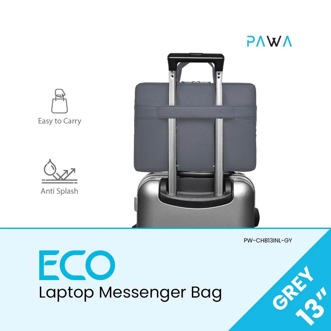 PAWA ECO LAPTOP MESSENGER BAG 13 INCH GREY PW-CHB13INL-GY - Image 4