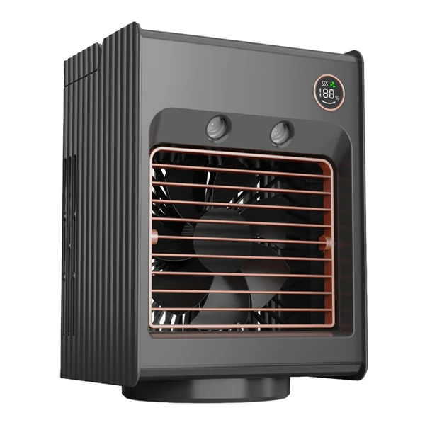 PORODO LIFESTYLE AIR & MIST PORTABLE COOLING FAN WITH NIGHT LIGHT AND OSCILLATION GRAY PD-LSMFAN -GY - Image 3