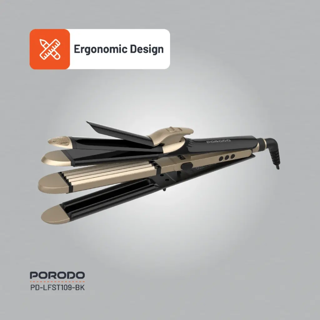 PORODO LIFESTYLE 4 STYLES HAIR IRON BLACK PD-LFST109-BK - Image 6