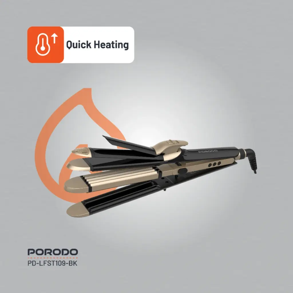 PORODO LIFESTYLE 4 STYLES HAIR IRON BLACK PD-LFST109-BK - Image 7