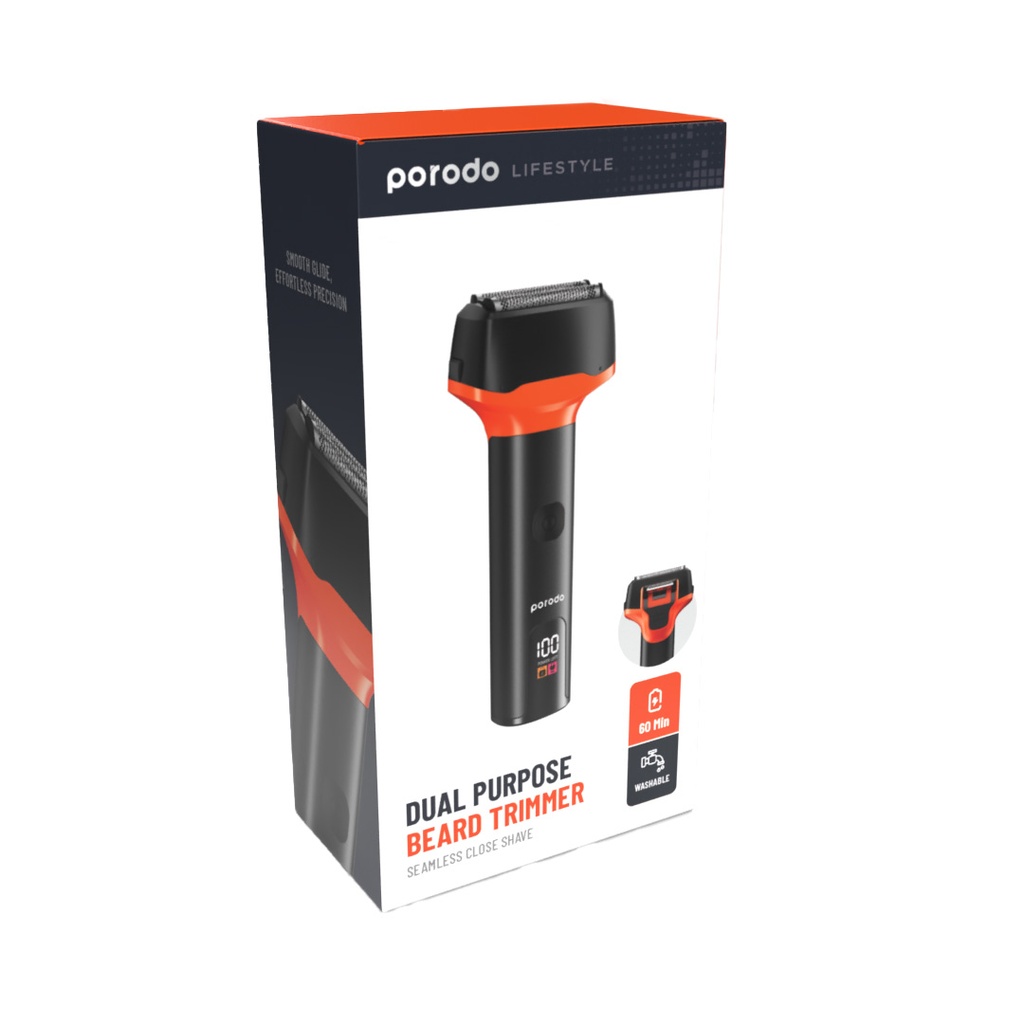 PORODO LIFESTYLE DUAL PURPOSE TRIMMER SEAMLESS CLOSE SHAVE BLACK PD-LSRSHAV-BK - Image 4