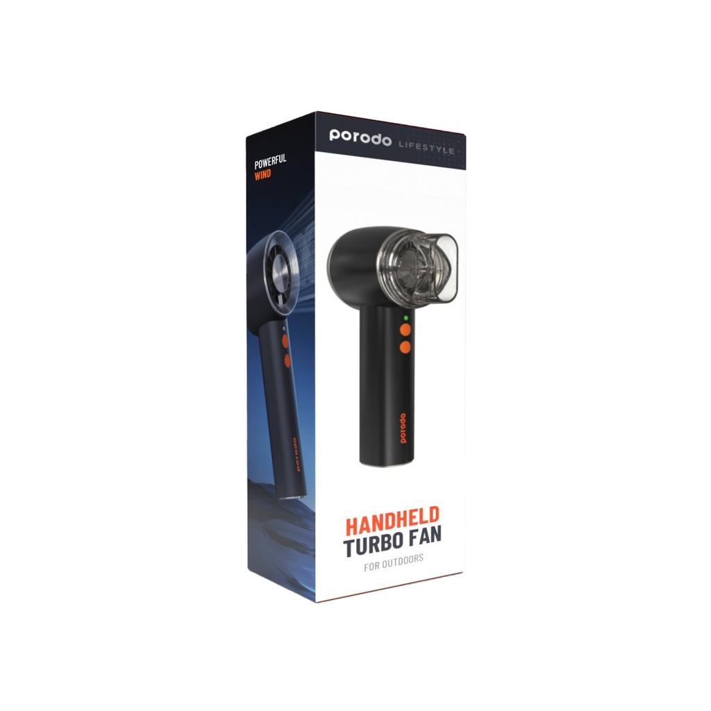 PORODO LIFESTYLE HANDHELD TURBO FAN FOR OUTDOORS BLACK PD-LSPHMCF-BK - Image 2