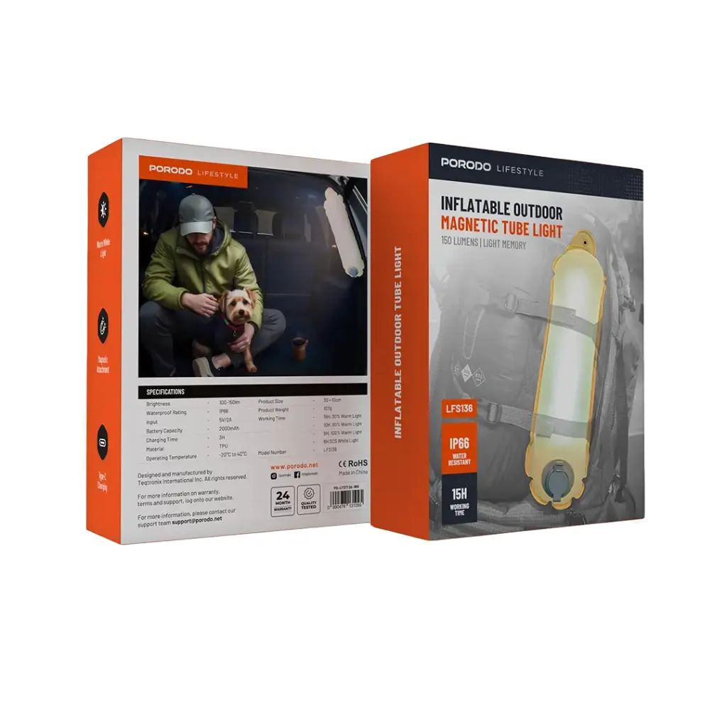 PORODO LIFESTYLE INFLATABLE OUTDOOR MAGNETIC TUBE LIGHT WHITE PD-LFST136-WH - Image 9