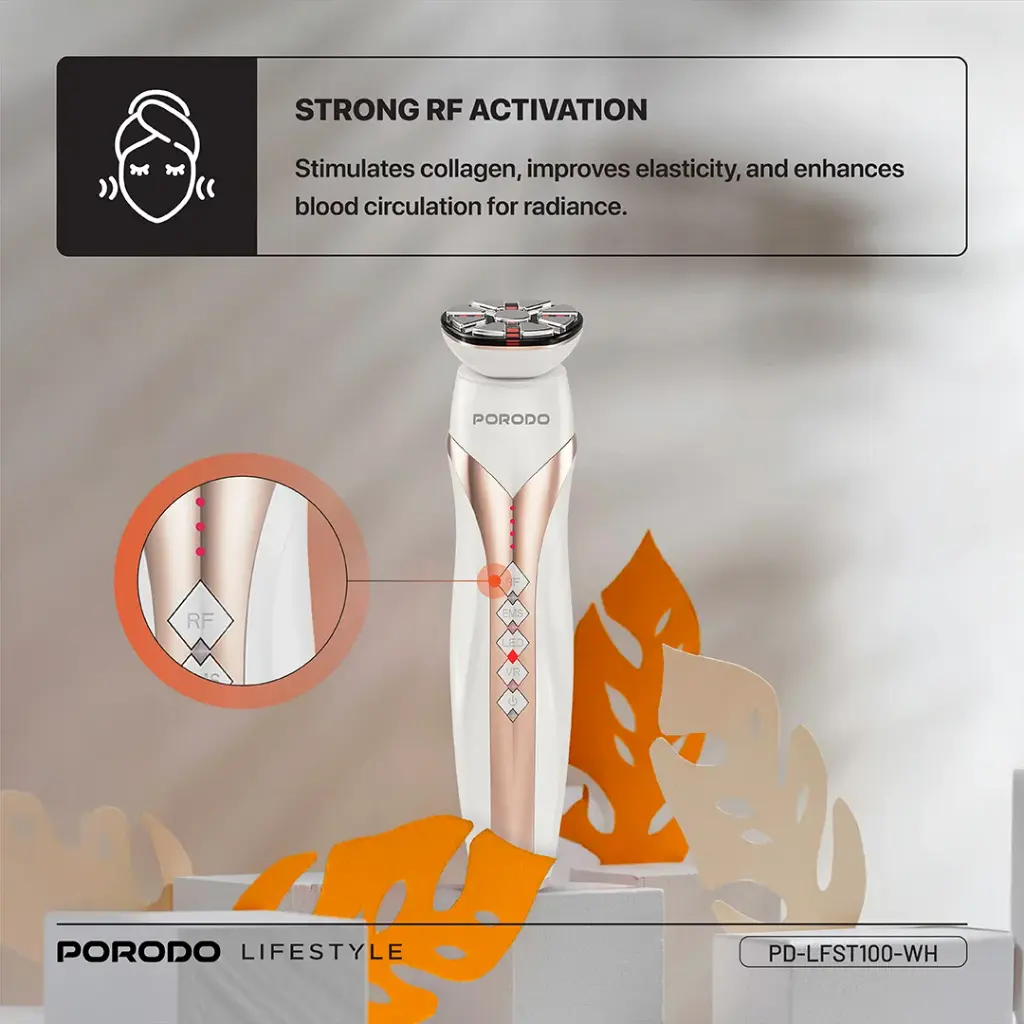 PORODO LIFESTYLE RF AND EMS VIBRATION LIGHT THERAPY DEVICE WHITE PD-LFST100-WH - Image 5