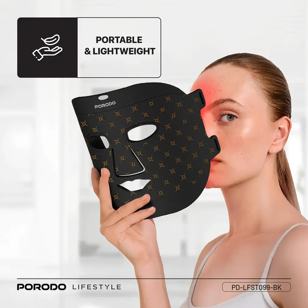 PORODO LIFESTYLE RED LIGHT THERAPY FACE MASK BLACK PD-LFST099-BK - Image 4