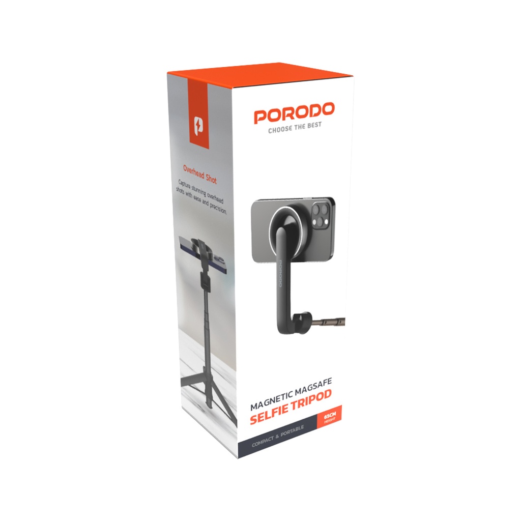 PORODO MAGNETIC MAGSAFE SELFIE TRIPOD 65CM BLACK PD-MGS64-BK - Image 6