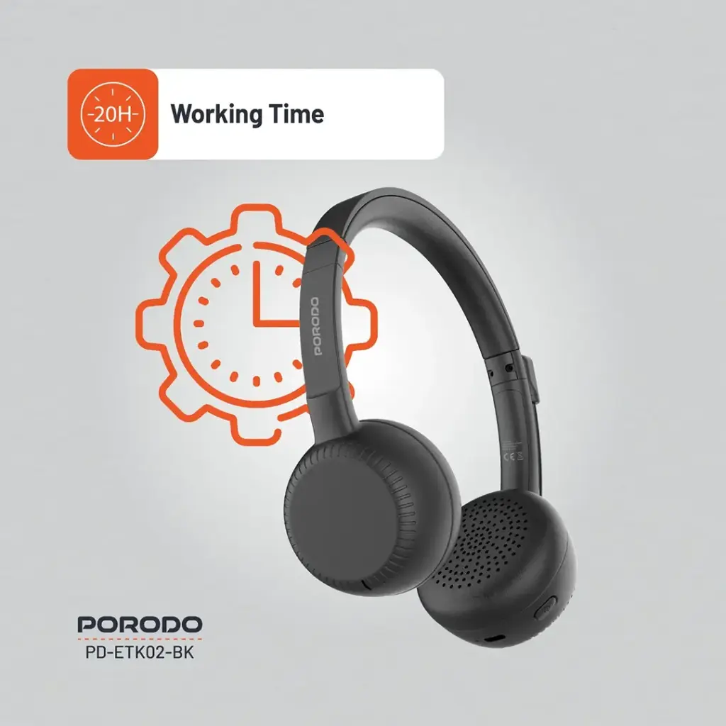 PORODO OFFICE WIRELESS HEADSET BLACK PD-ETK02-BK - Image 3