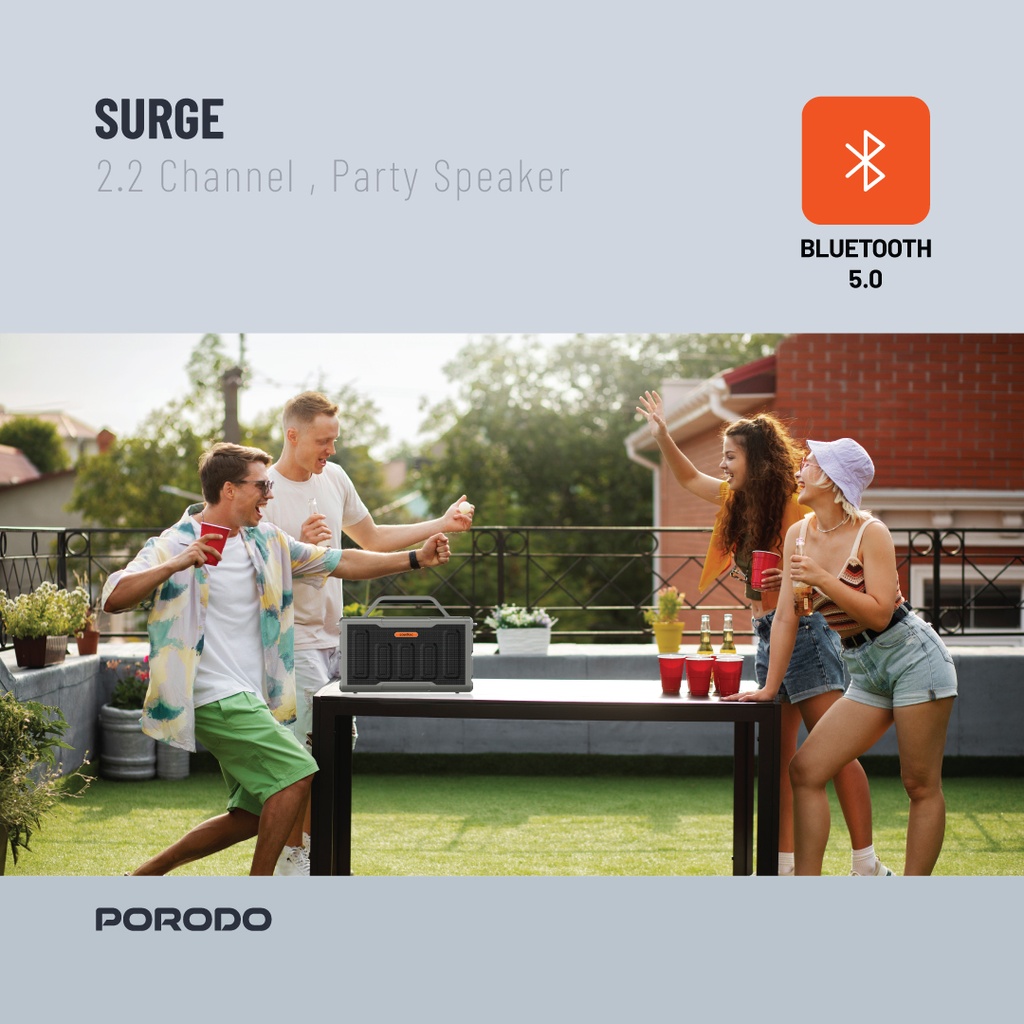 PORODO SOUNDTEC SURGE 2.2 CHANNEL PARTY BLACK SPEAKER PD-STPS100-BK - Image 8