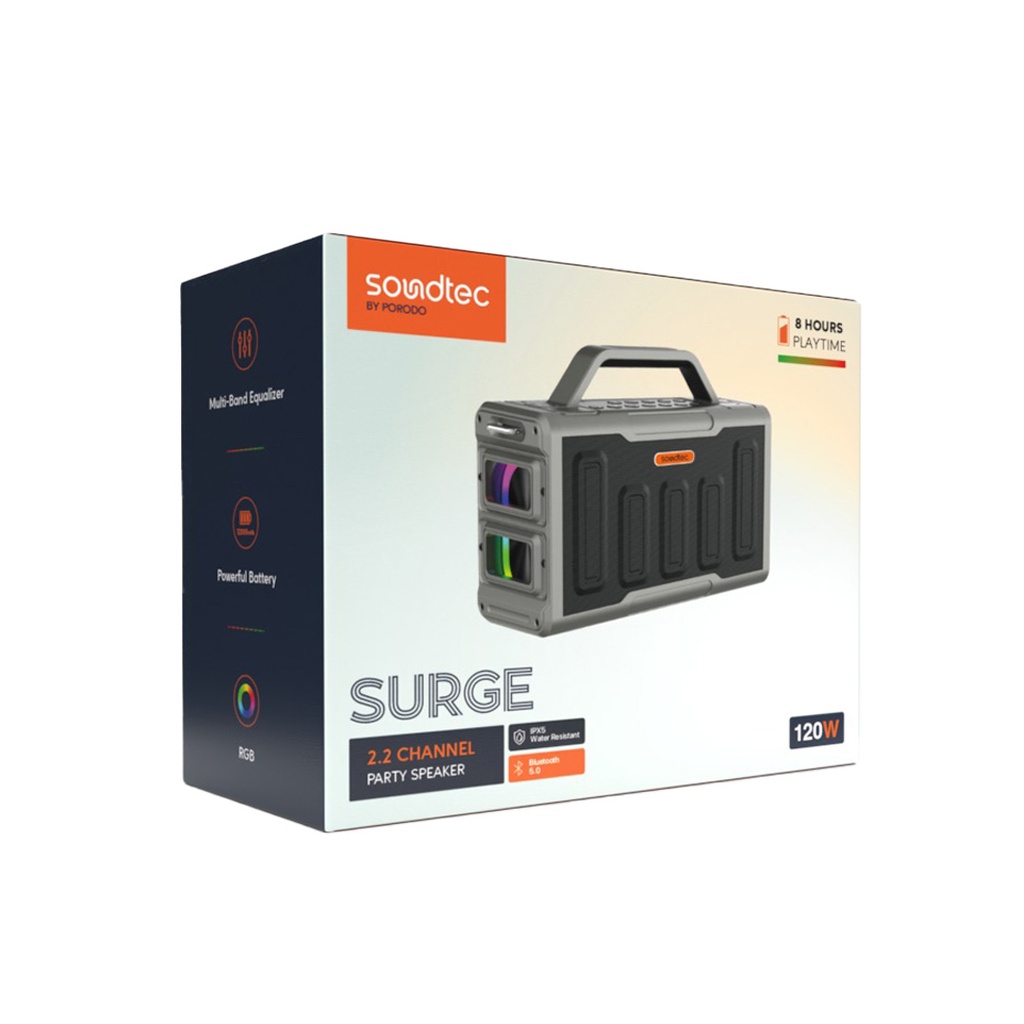 PORODO SOUNDTEC SURGE 2.2 CHANNEL PARTY BLACK SPEAKER PD-STPS100-BK - Image 9