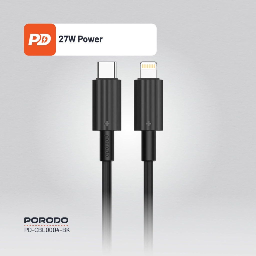 PORODO USB C TO LIGHTNING DURABLE CHARGING CABLE 1.2M BLACK PD-CBL0004-BK - Image 8