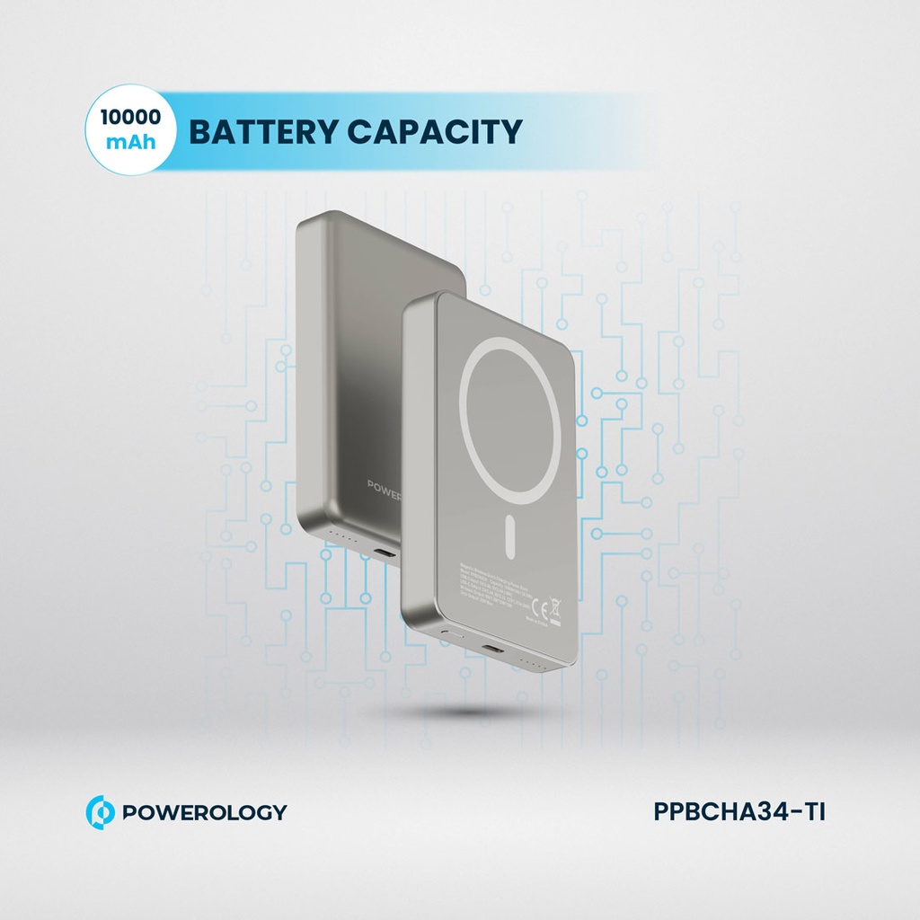 POWEROLOGY 10000MAH MAGSAFE ALUMINIUM POWERBANK TITANIUM PPBCHA34-TITANIUM - Image 5