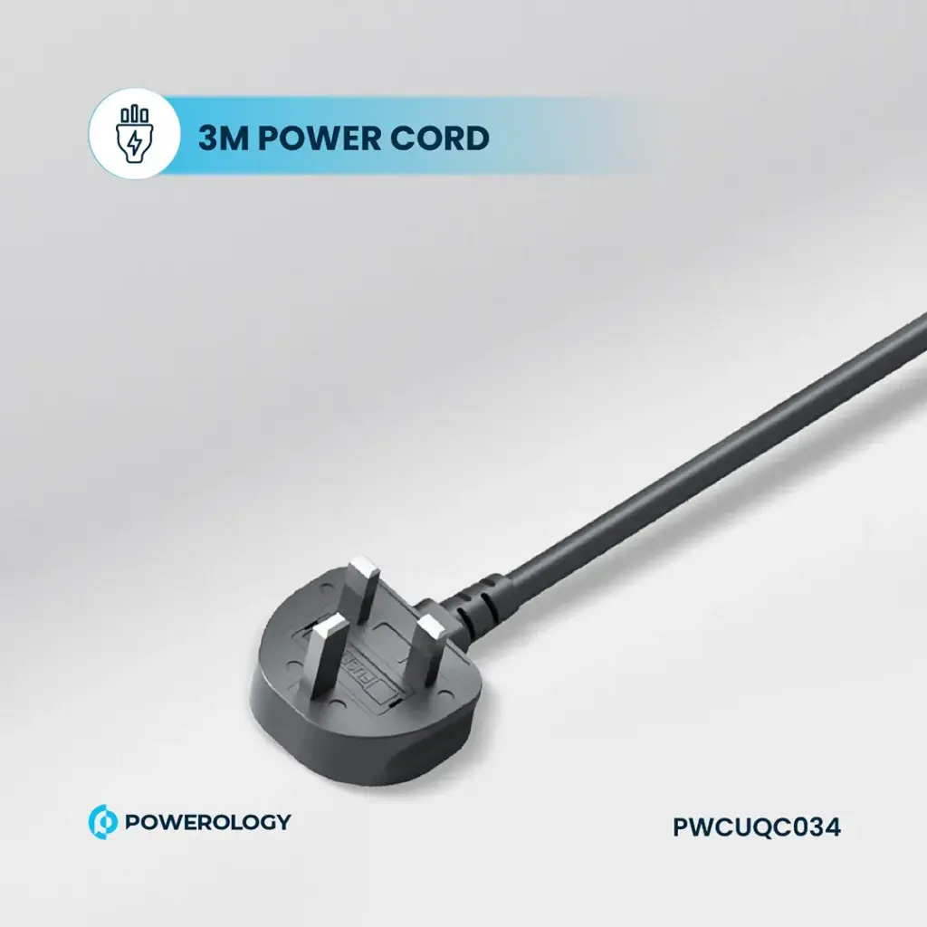 POWEROLOGY 6AC 2500W POWER STRIP BLACK PWCUQC034 - Image 8