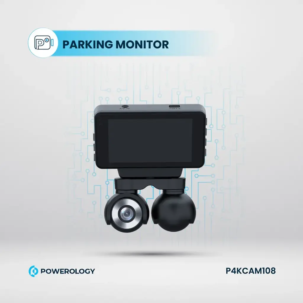 POWEROLOGY 4K DUAL LENS DASH CAMERA BLACK P4KCAM108 - Image 3