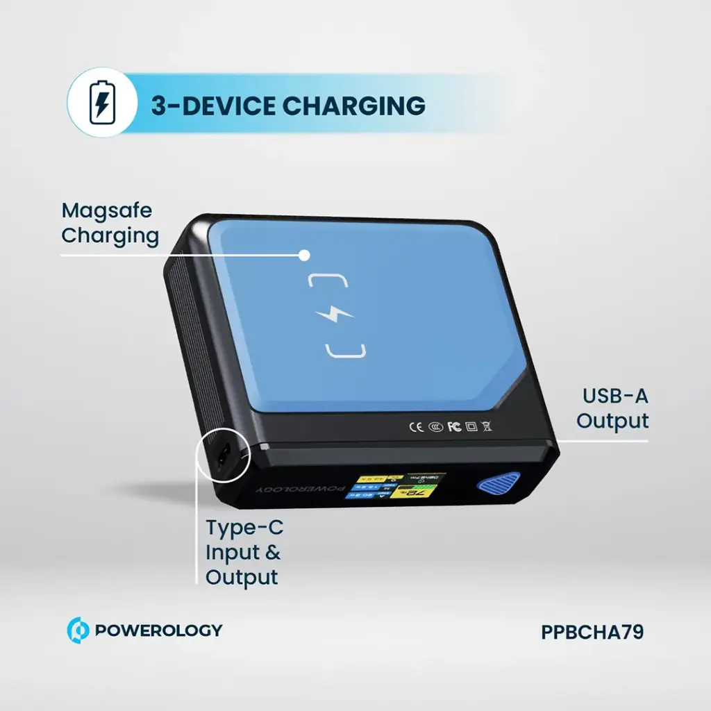 POWEROLOGY ULTRA MINI 20000MAH 15W POWERBANK BLACK PPBCHA79 - Image 6