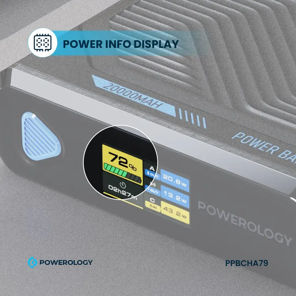 POWEROLOGY ULTRA MINI 20000MAH 15W POWERBANK BLACK PPBCHA79 - Image 5