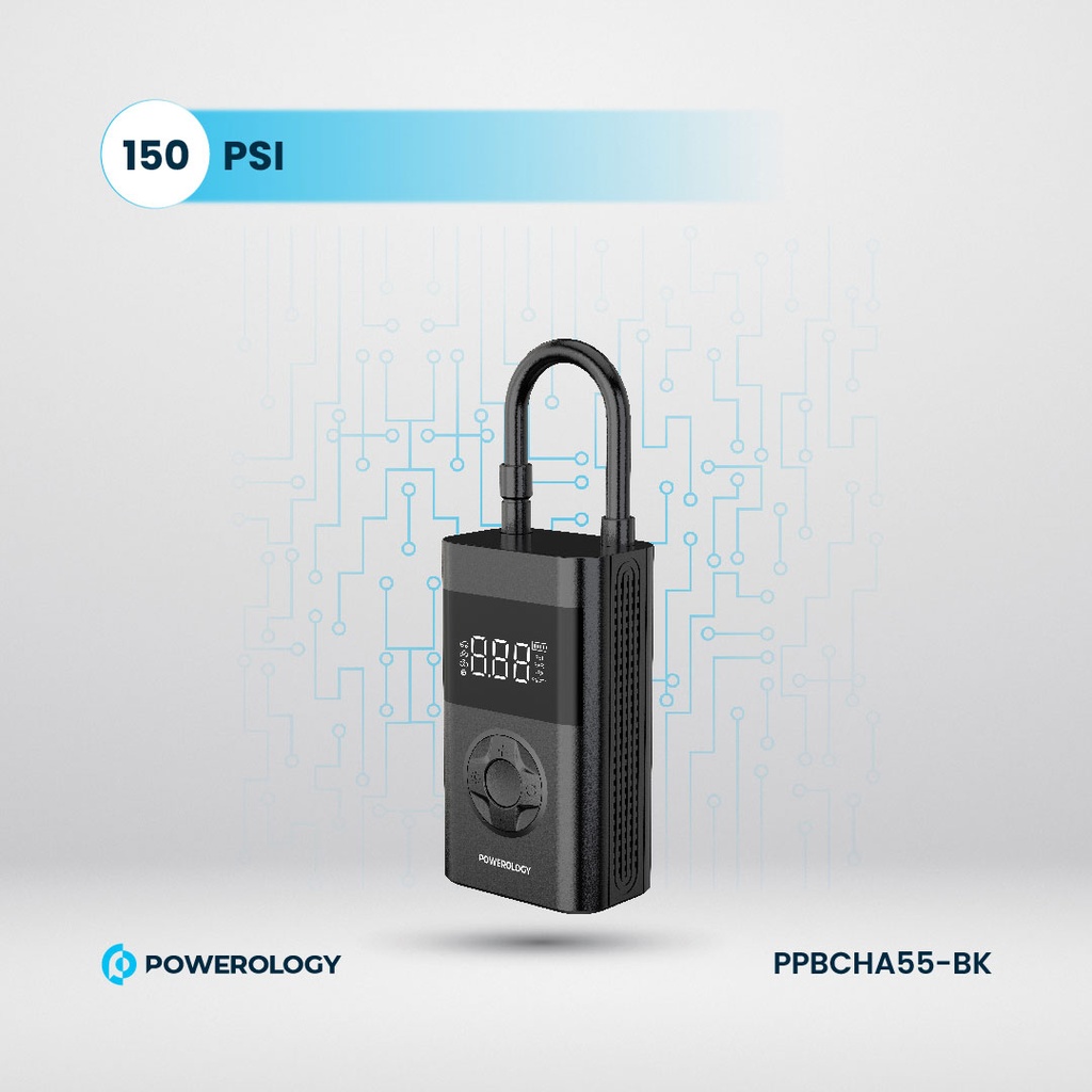 POWEROLOGY ULTRA PORTABLE AIR COMPRESSOR POWER BANK PP055 BLACK PPBCHA55 - Image 5