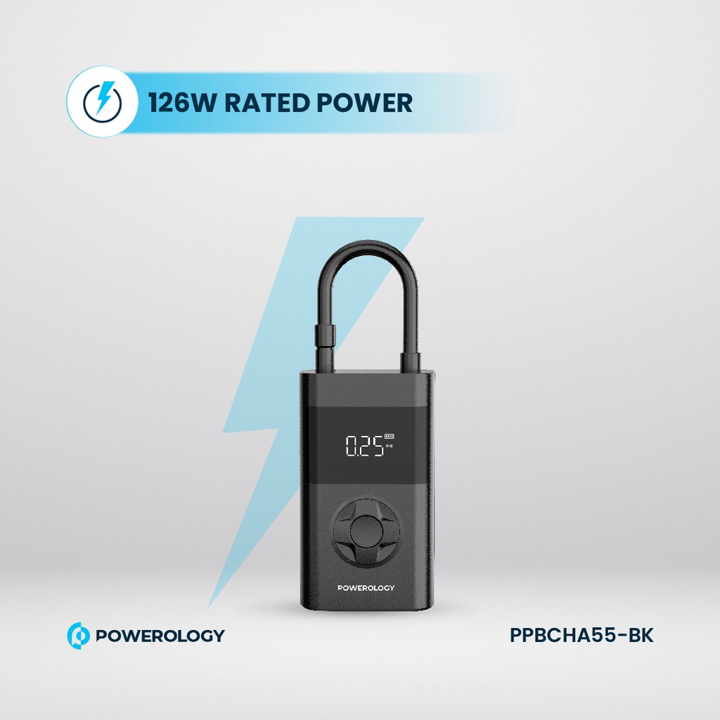 POWEROLOGY ULTRA PORTABLE AIR COMPRESSOR POWER BANK PP055 BLACK PPBCHA55 - Image 8
