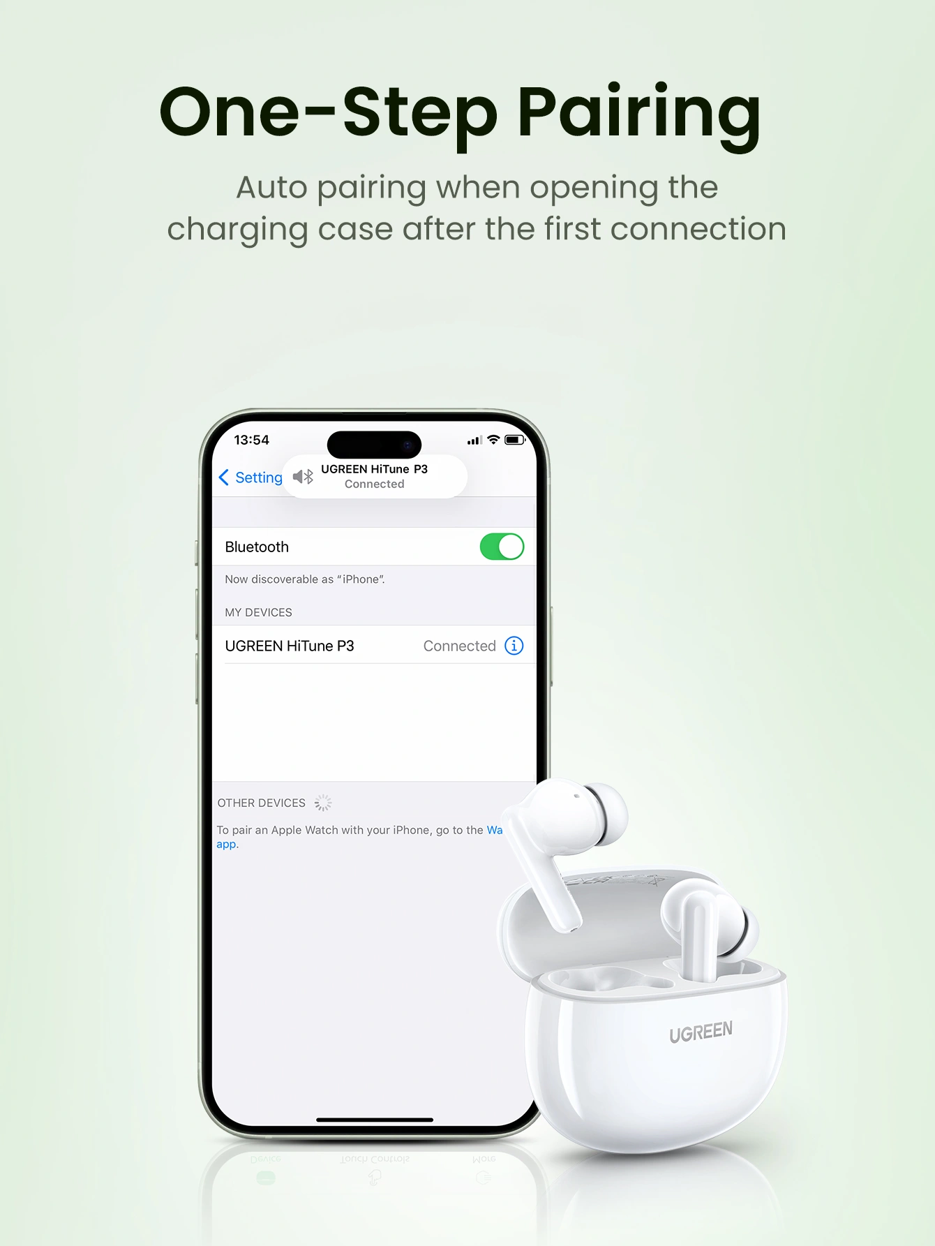 UGREEN HITUNE P3 TRUE WIRELESS EARBUDS WHITE 45110 - Image 5