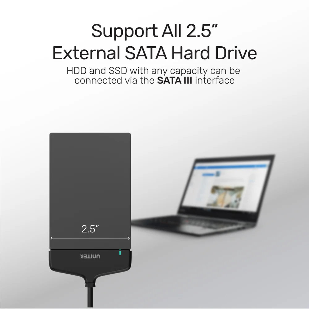 UNITEK USB 3.1 USB A TO 2.5 SATA 6G CONVERTER BLACK Y-1096 - Image 5