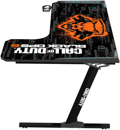 GAMEON CALL OF DUTY RGB FLOWING LIGHT GAMING DESK WITH TABLE MOUSE PAD BLKOPS6-RAPTOR-R - Image 4