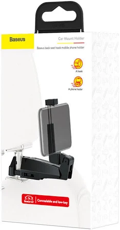 BASEUS BACKSEAT PHONE HOLDER HOOK BLACK SUHZ-A01 - Image 8