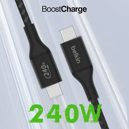 BELKIN BOOST CHARGE USB C TO USB C 240W CABLE 1M BLACK CAB015BT1MBK - Image 10