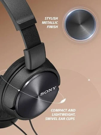 SONY WIRED ON EAR HEADPHONE WITH MIC BLACK MDR-ZX310AP - Image 6
