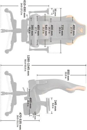 COUGAR ARMOR EVO S GAMING CHAIR ORANGE CG-CHAIR-ARMOR-EVO-S-ORG - Image 10