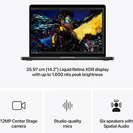 APPLE MACBOOK PRO 14 INCH M4 CHIP 10 CORE CPU 10 CORE GPU 16GB 1TB SPACE BLACK ARABIC MW2V3 - Image 6