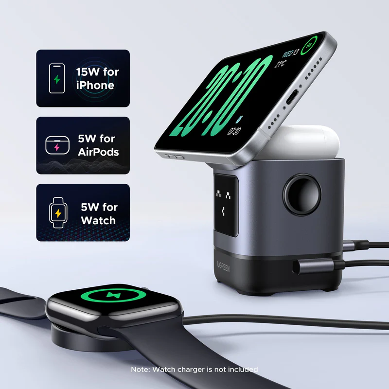 UGREEN UNO 2 IN 1 MAGNETIC WIRELESS CHARGING STATION 15W 45775 - Image 8