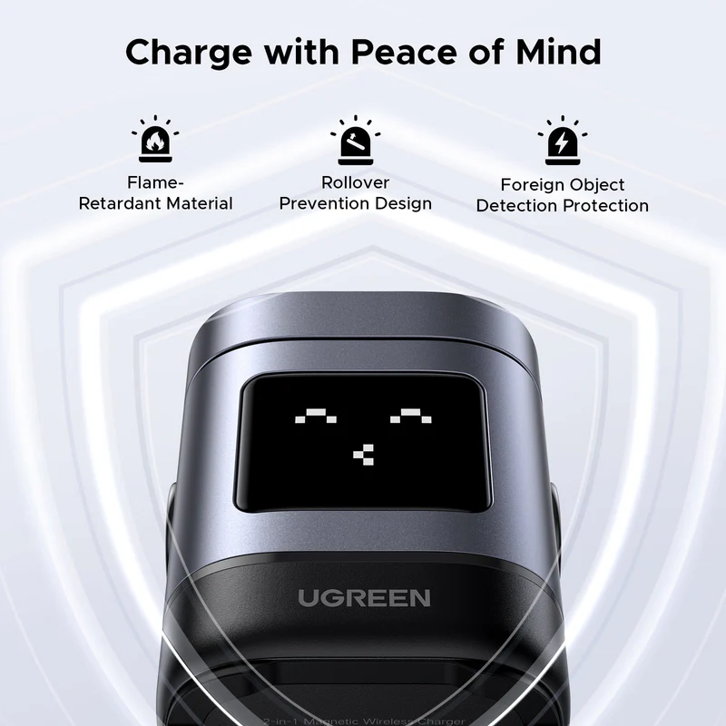 UGREEN UNO 2 IN 1 MAGNETIC WIRELESS CHARGING STATION 15W 45775 - Image 5