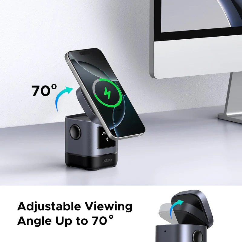 UGREEN UNO 2 IN 1 MAGNETIC WIRELESS CHARGING STATION 15W 45775 - Image 4