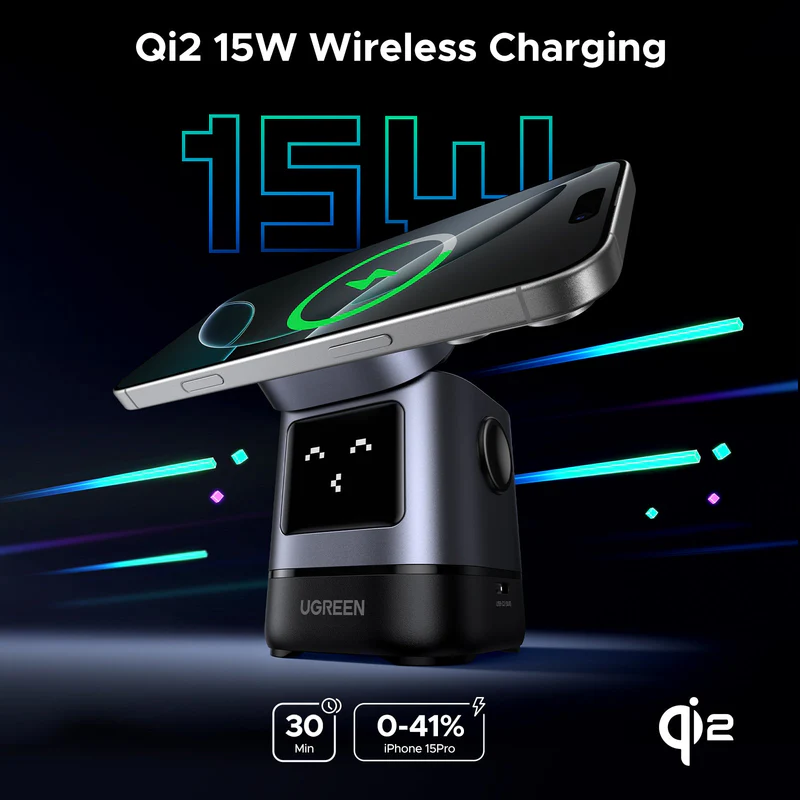 UGREEN UNO 2 IN 1 MAGNETIC WIRELESS CHARGING STATION 15W 45775 - Image 2