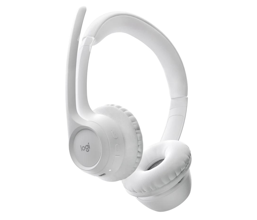 LOGITECH ZONE 300 WIRELESS HEADSET WITH NOISE CANCELLING MICROPHONE WHITE 981-001419 - Image 4