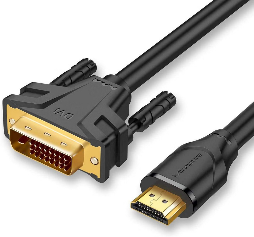 The MINDPURE HDMI to DVI Cable in Black provides a dependable solution for linking HDMI-enabled devices to DVI displays