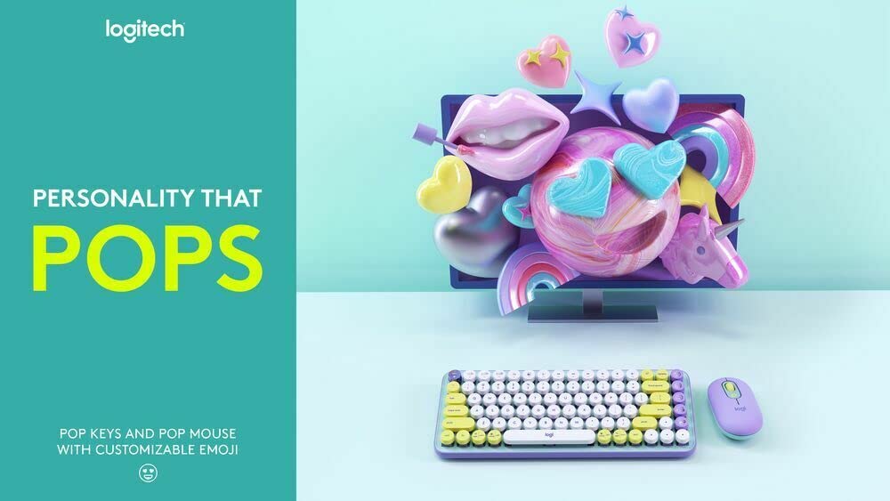 LOGITECH POP WIRELESS MECHANICAL EMOJI KEYBOARD DAY DREAM MINT 920-010817 - Image 8