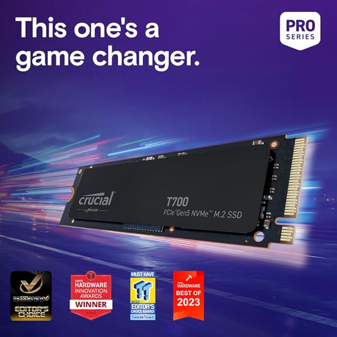 CRUCIAL T700 PRO 1TB PCIE GEN5 NVME M.2 INTERNAL SSD CT1000T700SSD3 - Image 5