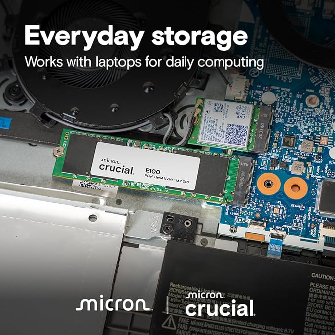 CRUCIAL E100 1TB PCIE GEN4 2280 NVME M.2 SSD CT1000E100SSD8 - Image 5