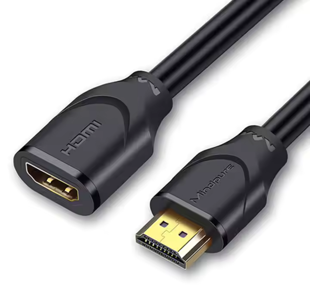 The MINDPURE HDMI Male to Female Extension Cable (Black) is engineered to extend your HDMI connection while maintaining top-notch video and audio quality