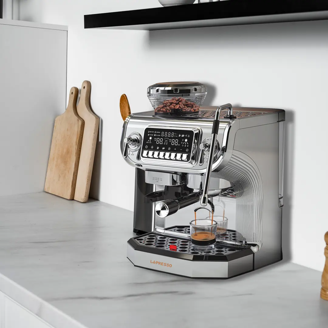 LEPRESSO DUAL BOILER ESPRESSO MACHINE SILVER LPCFFM0036 - Image 2
