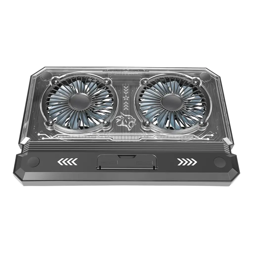 PORODO GAMING CRYSTAL SHELL LAPTOP COOLING PAD BLACK PDX121-BK - Image 2
