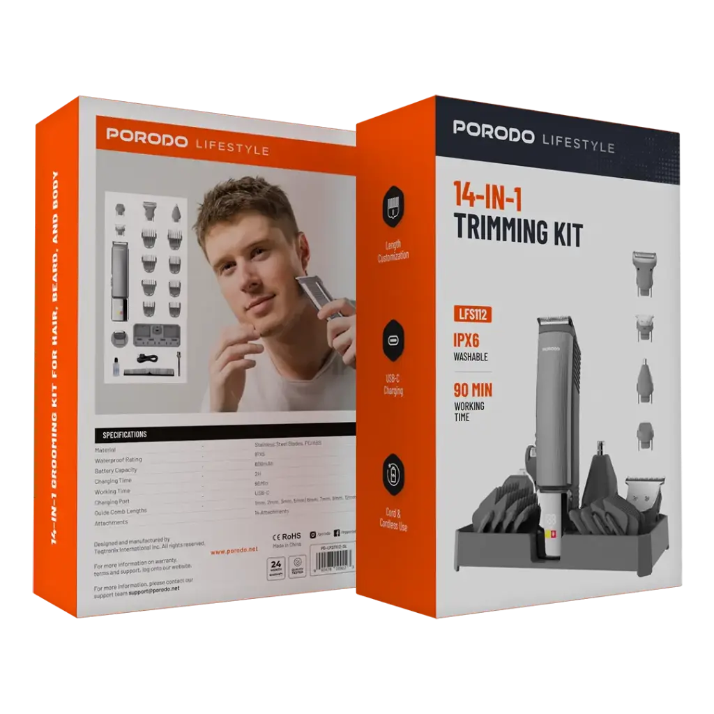 PORODO LIFESTYLE 14 IN 1 TRIMMING KIT SILVER PD-LFST112-SL - Image 4
