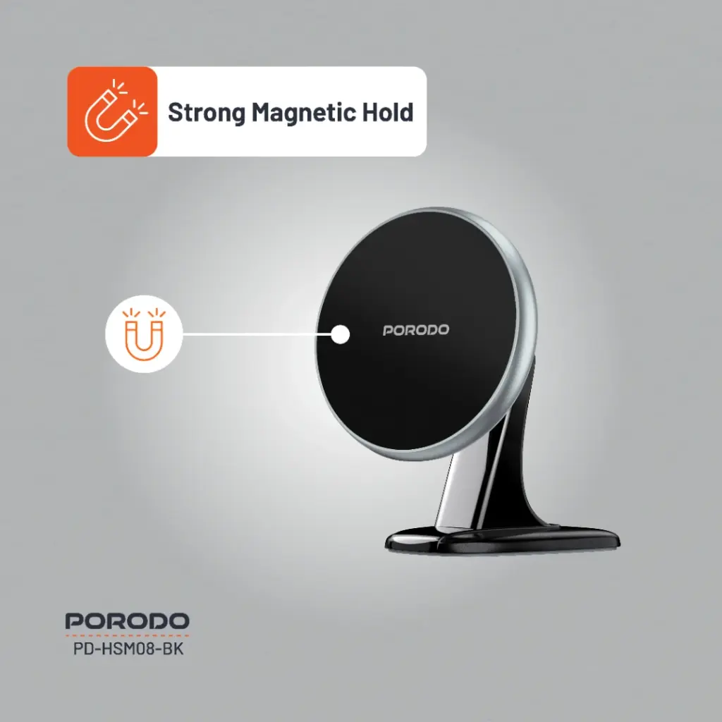 PORODO MAGSAFE MAGNETIC ALUMINUM MOUNT BLACK PD-HSM08-BK - Image 4