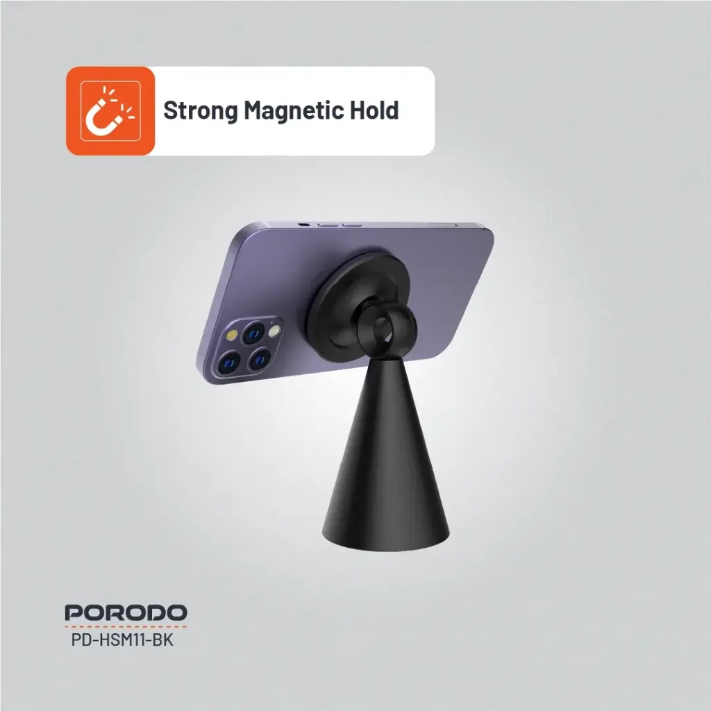 PORODO MAGSAFE MAGNETIC DESK MOUNT BLACK PD-HSM11-BK - Image 4