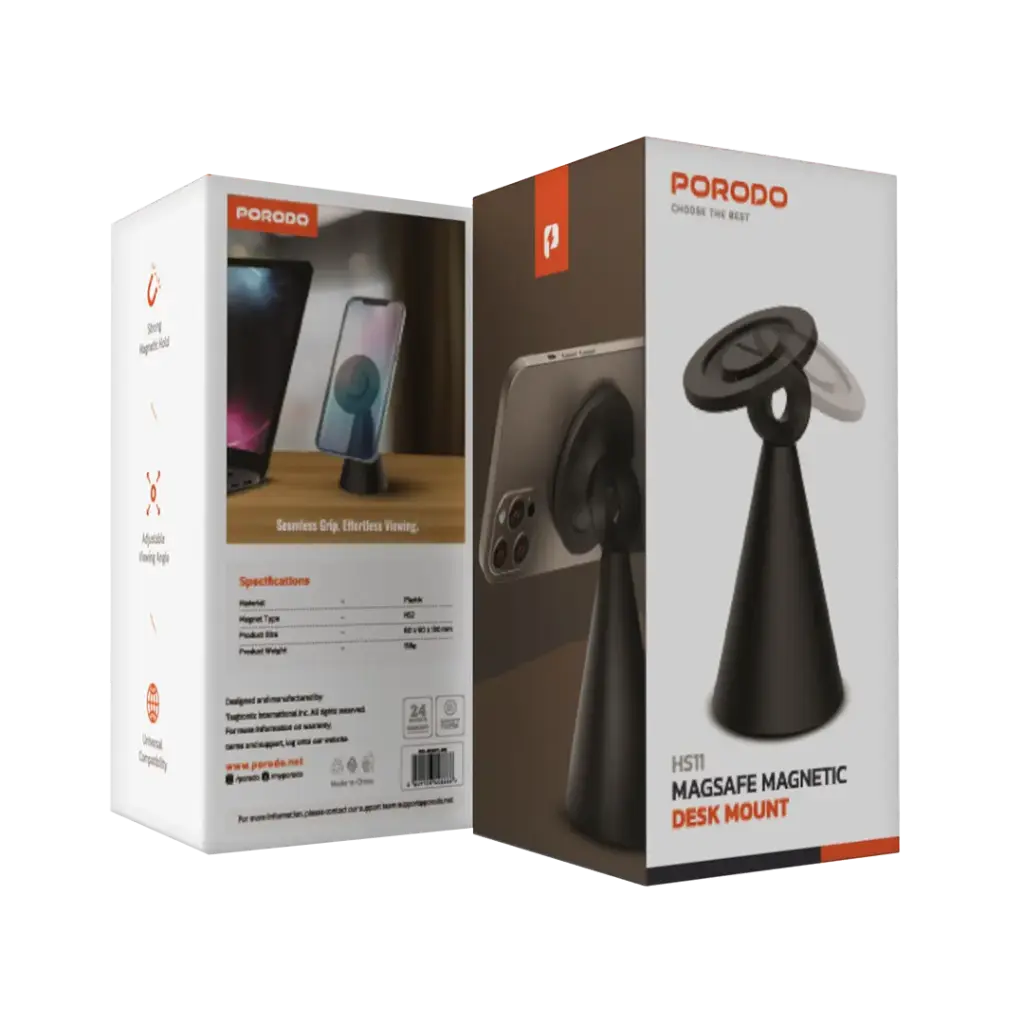 PORODO MAGSAFE MAGNETIC DESK MOUNT BLACK PD-HSM11-BK - Image 2