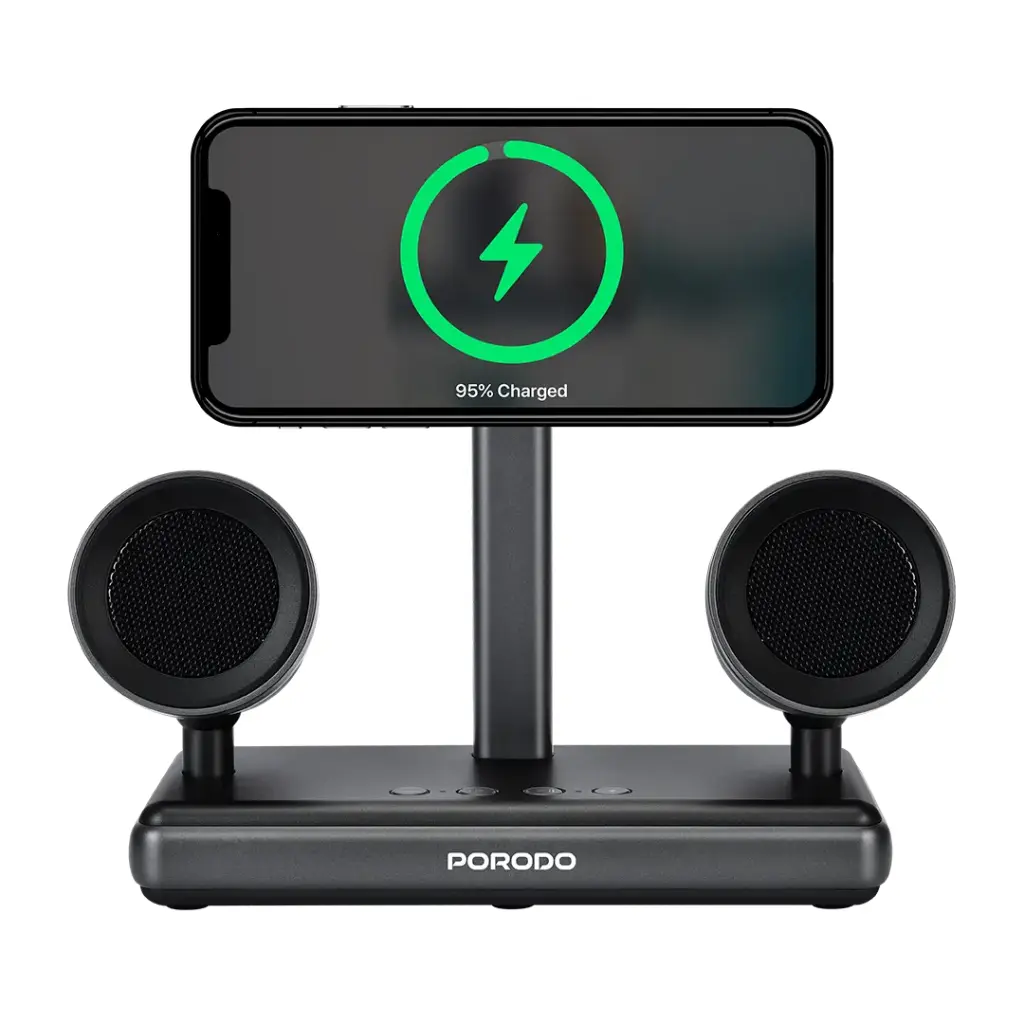 PORODO SPEAKER CHARGING DOCK BLACK PD-FWCH050-BK - Image 3