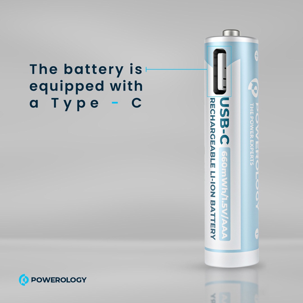 POWEROLOGY USB-C RECHARGEABLE LITHIUM BATTERY AA WHITE PAAV2RBT - Image 8