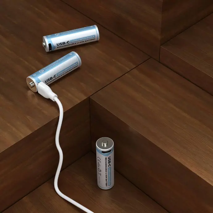 POWEROLOGY USB-C RECHARGEABLE LITHIUM BATTERY AA WHITE PAAV2RBT - Image 2