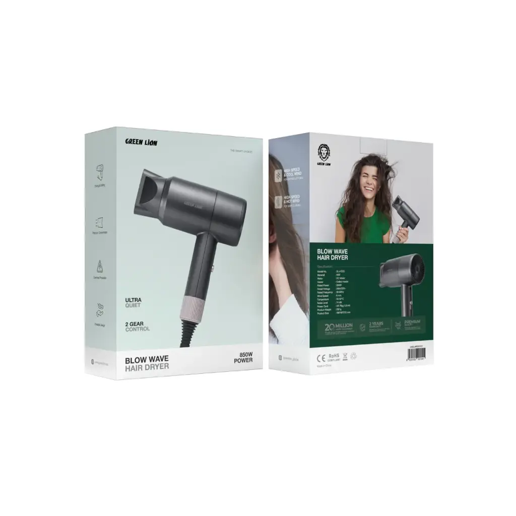 GREEN LION BLOW WAVE HAIR DRYER 850W GREY GNBLAIRDRYGY - Image 3